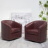 Logan Faux Leather Tufted Swivel Club Chair - Red Modern Swivel Chair | Swivel Accent Chairs | Kinwell Furniture | Swivel Armchairs